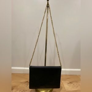 MINELLI PARIS black leather envelop crossbody